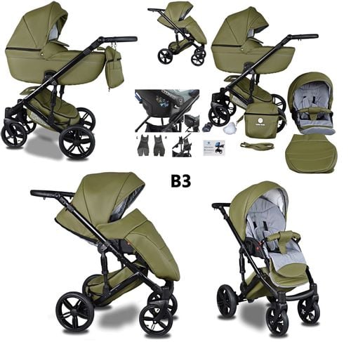 WÓZEK DZIECIĘCY BeRco 2w1 + Adaptery Maxi Cosi Cybex Aton X-Lander na Arena.pl