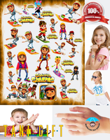 Duży Zestaw Mega Tatuaży zmywalnych - Subway Surfers