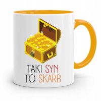 Kubek Żółty Prezent Dla Syna Taki Syn To Skarb Z Nadrukiem Ze Zdjęciem
