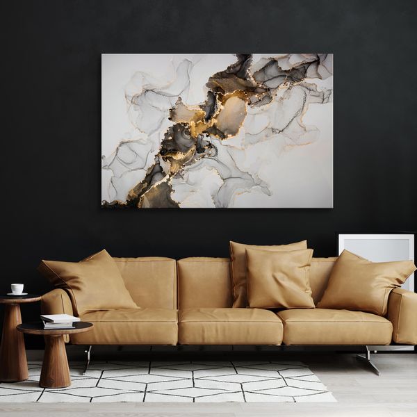 Obraz Do Sypialni Wzór MARMURU Abstrakcja Styl Glamour 30cm x 20cm zdjęcie 2