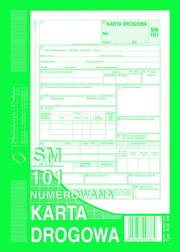 karta drogowa sam. osobowy a5 sm/101 802-3 na Arena.pl