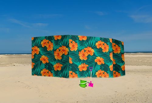 PARAWAN PLAŻOWY Pomarańczowe kwiaty z indywidualnym napisem 3 PANELE 70.3 na Arena.pl