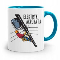 Kubek Błękitny Prezent Dla Elektryka Akrobaty Z Nadrukiem Ze Zdjęciem