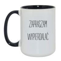 KUBEK "ZAPRASZAM WYPIERDALAĆ" Wzór - Duży Biało-Czarny 450 ml