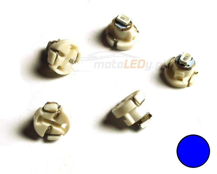ŻARÓWKA LED T4.7, T5, R5, W1,2W, W2W 0,2W  12V zegary 20lm niebieska zdjęcie 1