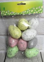 Jajka wielkanocne POSREBRZANE 6x4 cm - 9szt       EAC-18095