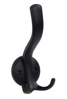 Wieszak na ubrania Schwinn 2784 podwójny z uchwytem na kapelusze Rozstaw w mm - 32, Kolor pokrycia - Czarny struktura