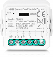 GISE Smart Podwójny moduł przekaźnikowy (bez N) Zigbee | Tuya | GDS-ZB-NN