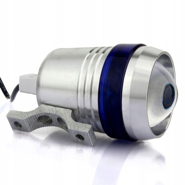 2xHalogen motocyklowy U3 srebrny z ringiem blue+wł zdjęcie 8