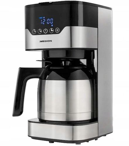 DOBRY EKSPRES DO KAWY PRZELEWOWY 1,1L Z TERMOSEM 900W WYŚWIETLACZ CZARNY na Arena.pl