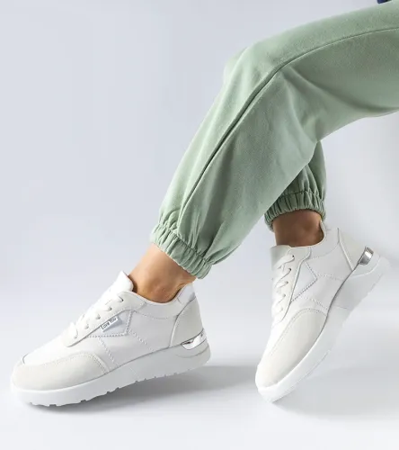 Białe materiałowe sneakersy Geraldino 37 na Arena.pl