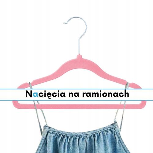 WIESZAK NA UBRANIA DZIECIĘCE WELUROWY x20 WIESZAKI DO DZIECIĘCYCH na Arena.pl