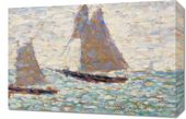 Obraz 60x40cm Two Sailboats, Seurat Vintage do Salonu
