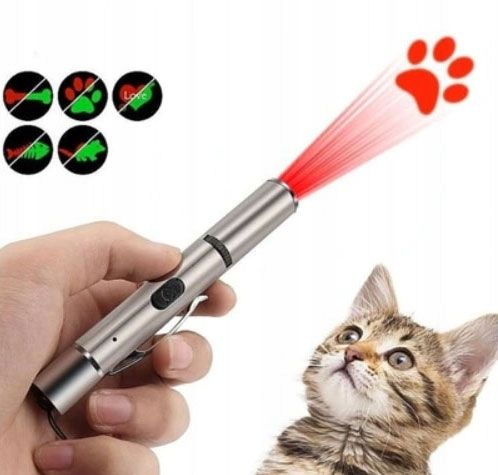 Laser Zabawka dla Kota Psa Wskaźnik Laserowy Ładowany USB - 5 WZORÓW na Arena.pl