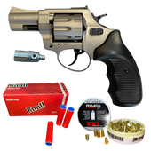 Rewolwer hukowy ZORAKI 6mm SZARY TYTANOWY + 100 naboi LONG + 50 rac HUK