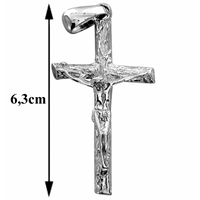 SREBRNY KRZYŻYK PAPIESKI DUŻY Z JEZUSEM PRÓBA SREBRA 925