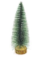 CHOINKA SZTUCZNA NA PNIU z brokatem dekoracja 25 cm ZIELONA