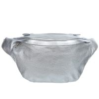 VERA PELLE nerka skórzana saszetka biodrówka z rączką V578 srebrna