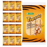 Tygryski Chrupki kukurydziane plecione 70 g x 12 sztuk