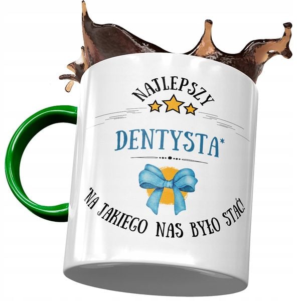 Kubek Zielony Dla Dentysty Najlepszy Dentysta Z Nadrukiem Ze Zdjęciem zdjęcie 1
