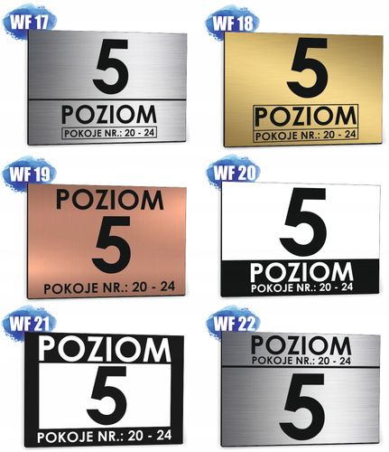 Tabliczka Tablica piętrowa dibond 30x20 cm NUMER POKOJI POZIOMU na Arena.pl
