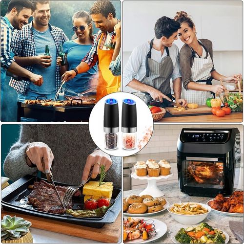 ELEKTRYCZNY MŁYNEK DO PIEPRZU ZESTAW 2 SZT MŁYNKÓW DO SOLI I PIEPRZU, Z LED na Arena.pl