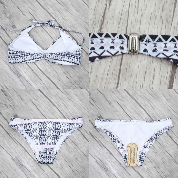 BIKINI STRÓJ KĄPIELOWY DWUCZĘŚCIOWY WZÓR AZTECKI WIĄZANY KOSTIUM KOMPLET M zdjęcie 7