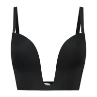 bye bra ultra plunge bra czarny l - głęboki dekolt