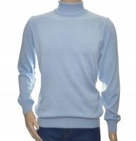 Sweter z golfem golf męski bawełniany pod marynarkę gładki 3XL XXXL błękit