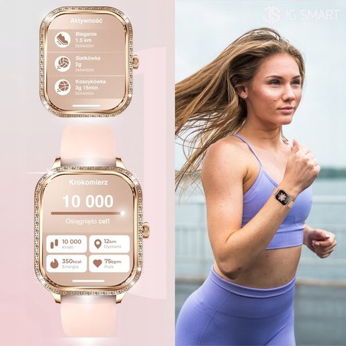 SMARTWATCH DLA KOBIETY DAMSKI ZEGAREK ROZMOWY MENU POLSKIE PULS + 3 PASKI na Arena.pl