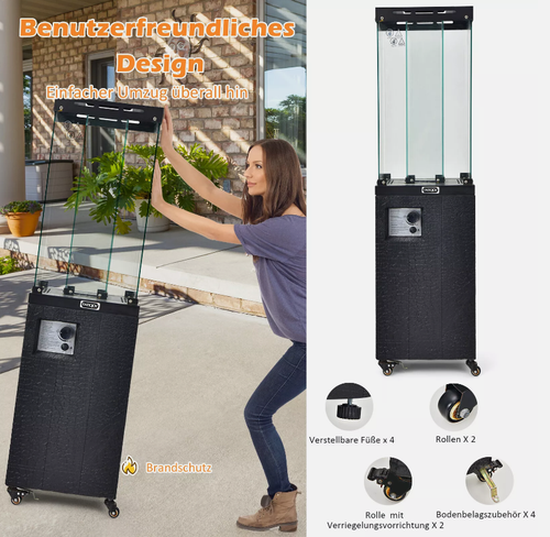 Grzejnik 12 Kw tarasowy gazowy ogrzewacz na taras do ogrodu na Arena.pl