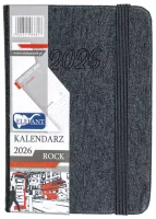 Kalendarz 2026 A7 Tygodniowy Rock, Grafitowy