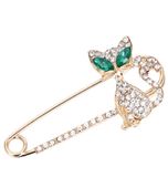 Broszka z cyrkoniami złota kot kotek przypinka agrafka elegancka