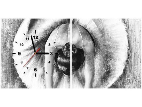 80 40CM 2 ELEM ZEGAR OBRAZ BALETNICA CZERNI BIELI NADRUK na Arena.pl