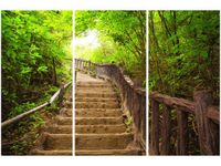 60 90CM OBRAZ 3 ELEM SCHODAMI GÓRĘ DRUK PŁÓTNO RAMA