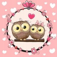FOTOTAPETA dla dziecka SOWY SÓWKI SERDUSZKA