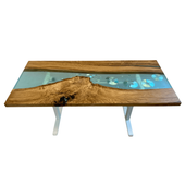 Woodsigner Biurko Dębowe Ergonomiczne z Żywicą 120x60