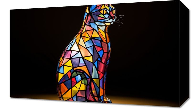 Obraz 50x30cm Koci Witraż zdjęcie 1