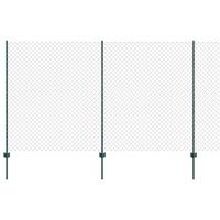 Ogrodzenie z słupkami Zielony 1.4 x 10 m Stal