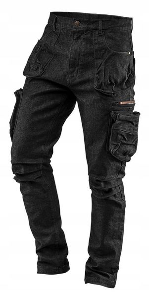 NEO Spodnie robocze JEANS elastan DENIM czarne M zdjęcie 6