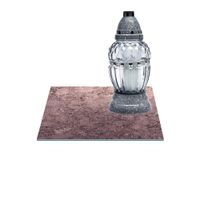 SZKLANA PODSTAWKA POD ZNICZE Z DEDYKACJĄ 40x40cm Złoto 39h