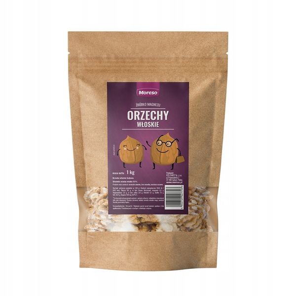 Orzechy włoskie połówki łuskane 1 kg - MORESO zdjęcie 1