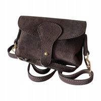 Czekoladowa torebka zamszowa Vera Pelle brązowa listonoszka zamsz naturalny