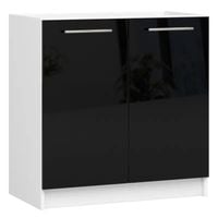 Szafka pod zlewozmywak, KLARA, 80x46x82 cm, biały, czarny | TYLETEGOTU