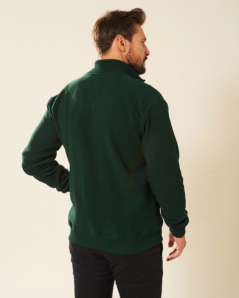 Sweter męski bawełniany butelkowa zieleń Platon Rozmiar - M zdjęcie 2