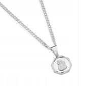 ŁAŃCUSZEK SREBRNY 925 MEDALIK D356 KOMUNIA 45CM