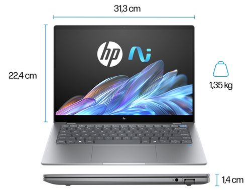 Dotykowy HP OmniBook X 14 2.2K IPS Snapdragon X Elite X1E-78-100 12-rdzeni 16GB LPDDR5x 1TB SSD NVMe Windows 11 na Arena.pl