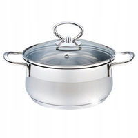 Garnek stalowy z pokrywką na indukcję gaz duży 28cm 8.6L MAESTRO MR-3508-28