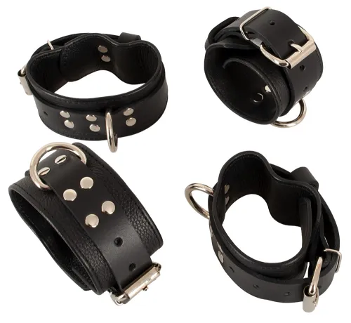 zado zestaw pasow i mankietow do łożka czarny, skorzane regulowane na Arena.pl