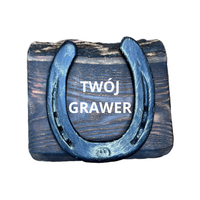 Spersonalizowany prezent podkowa z grawerem ślub na szczęście Z KORĄ U GÓRY